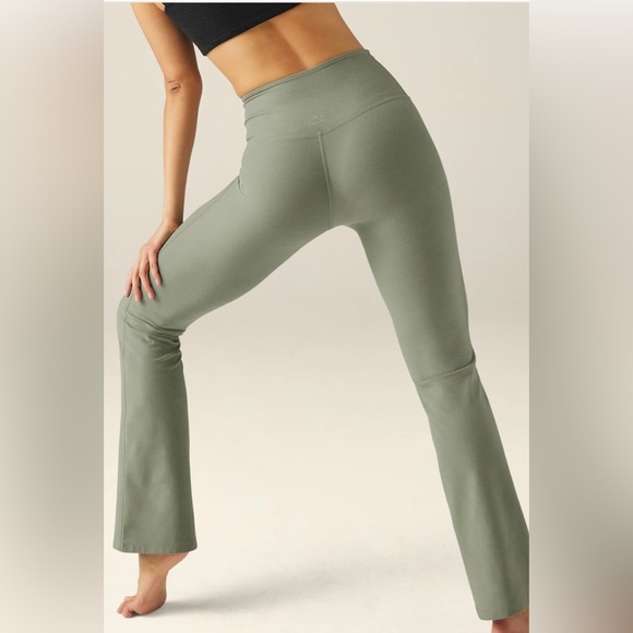 Beyond Yoga Spacedye High Waisted Practice Pants, Grey Sage Heather, XS - Picture 1 of 3